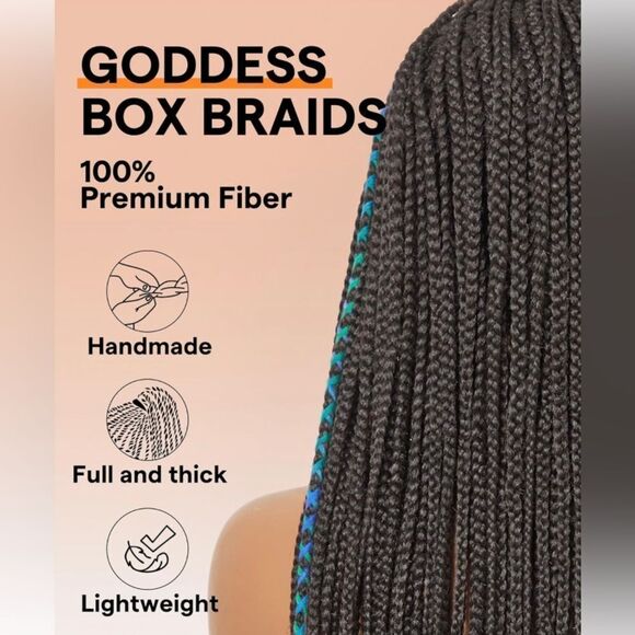 13X4 Lace Front Knotless Box Braids Lace Frontal Wig main image 8